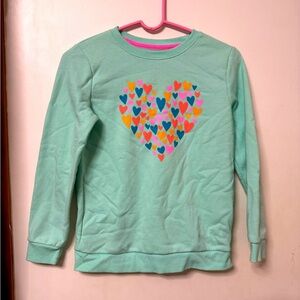 Teal Cat & Jack Heart Sweatshirt